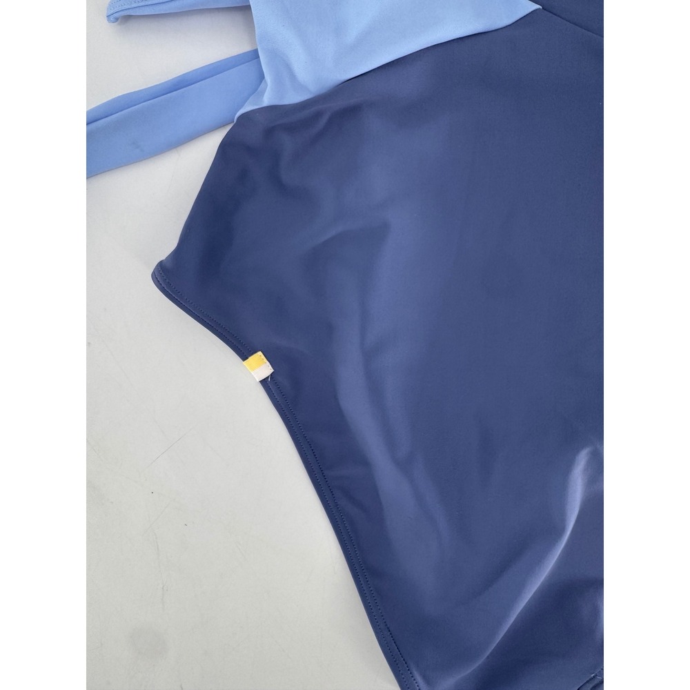 Summersalt Perfect Wrap One-Piece Women 4 Blue Colorblock Tie Waist Swimsuit - Picture 11 of 14